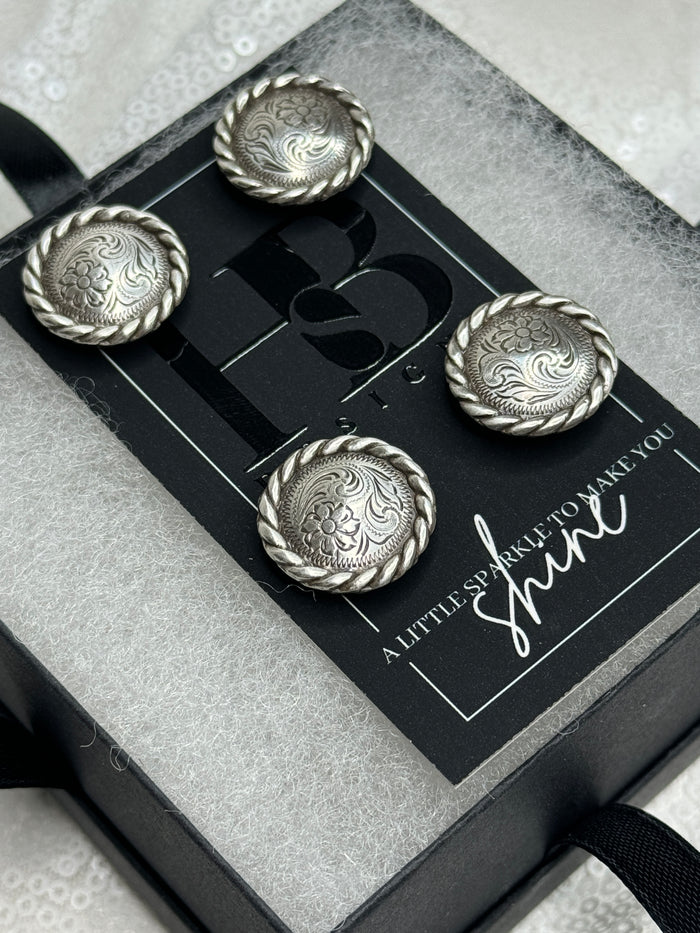 Antique Silver Classic Concho Number Magnets 1004