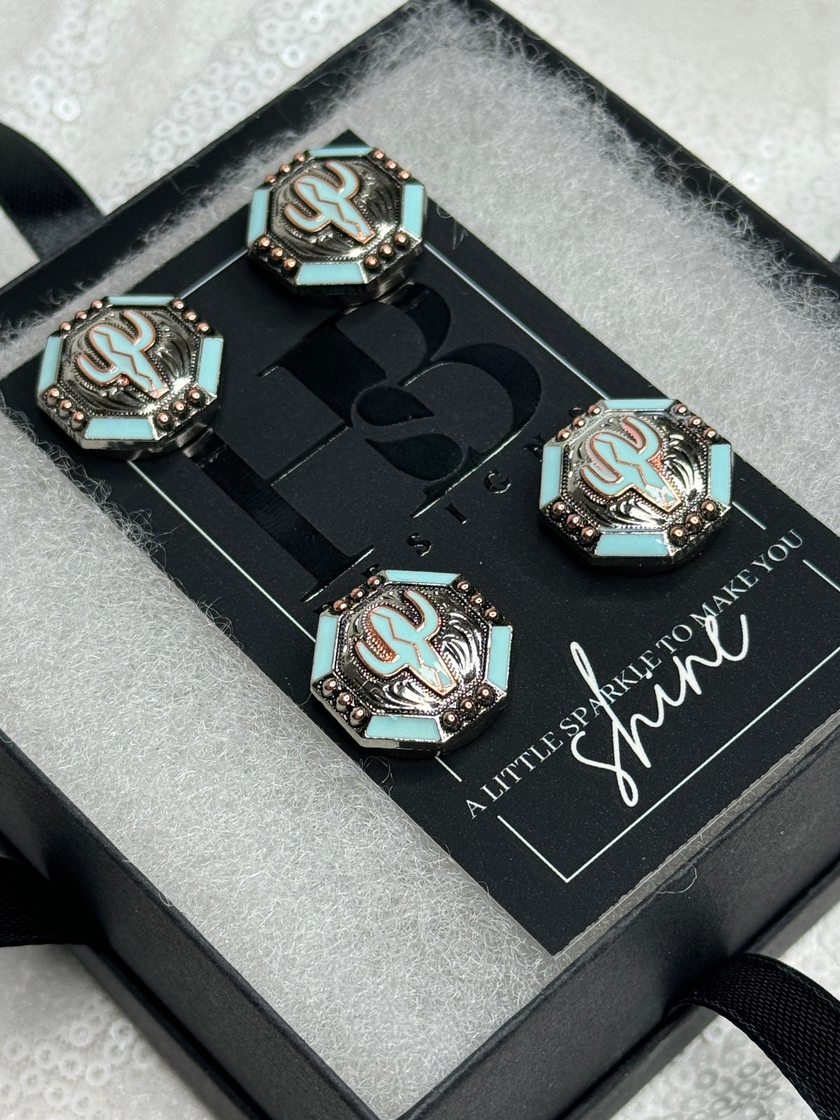 Turquoise Cactus Concho Number Magnets 1003