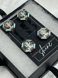 Turquoise Cactus Concho Number Magnets 1003