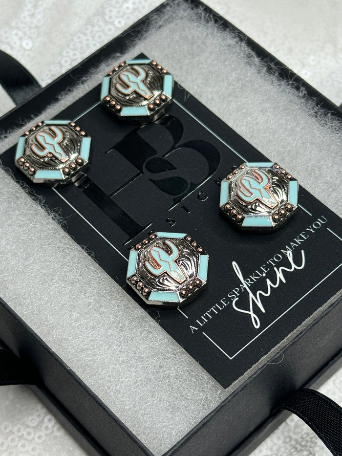 Turquoise Cactus Concho Number Magnets 1003