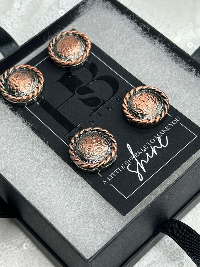 Antique Copper Classic Concho Number Magnets 1005