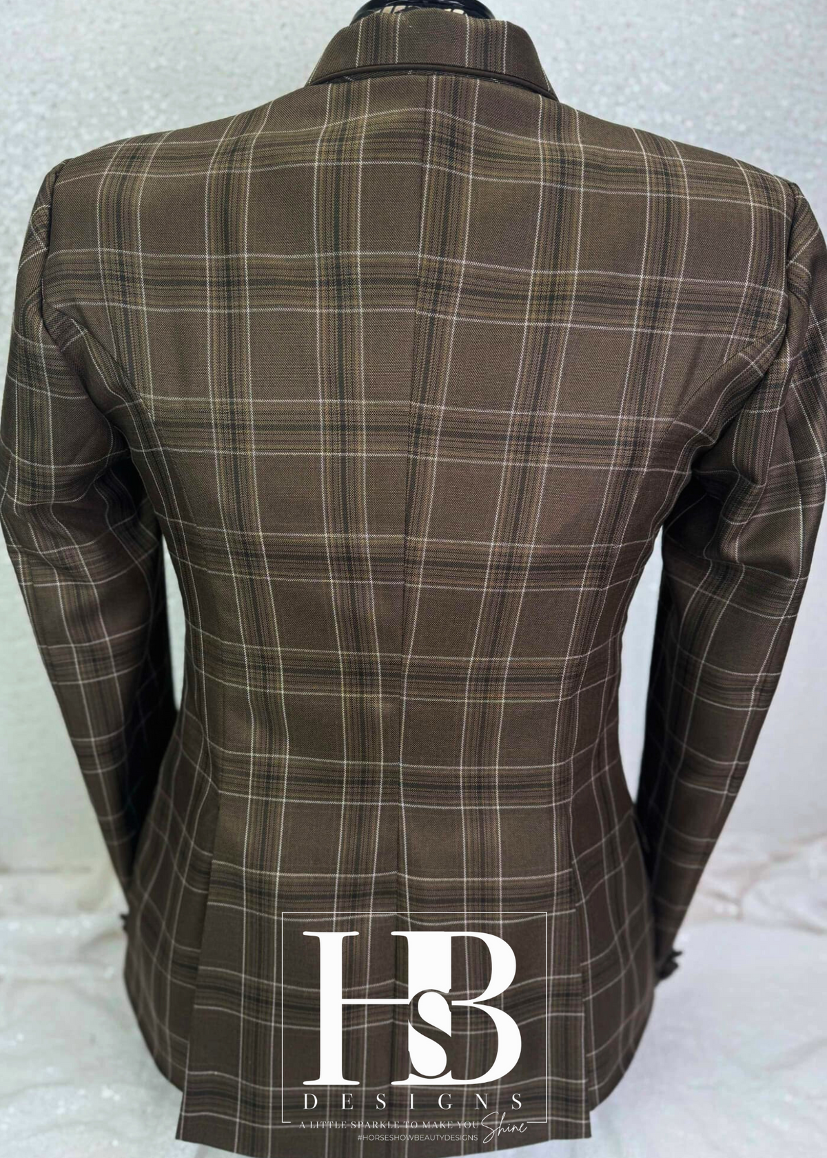 TAILORED Light Chocolate and White Plaid Hunt Coat #1009