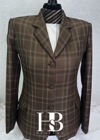 TAILORED Light Chocolate and White Plaid Hunt Coat #1009