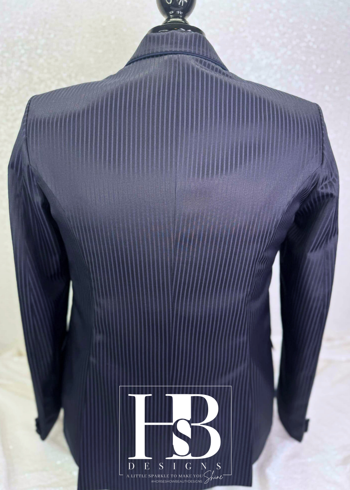 TAILORED Navy Stripe w/ Navy Accents Hunt Coat #1001