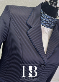 TAILORED Navy Stripe w/ Navy Accents Hunt Coat #1001
