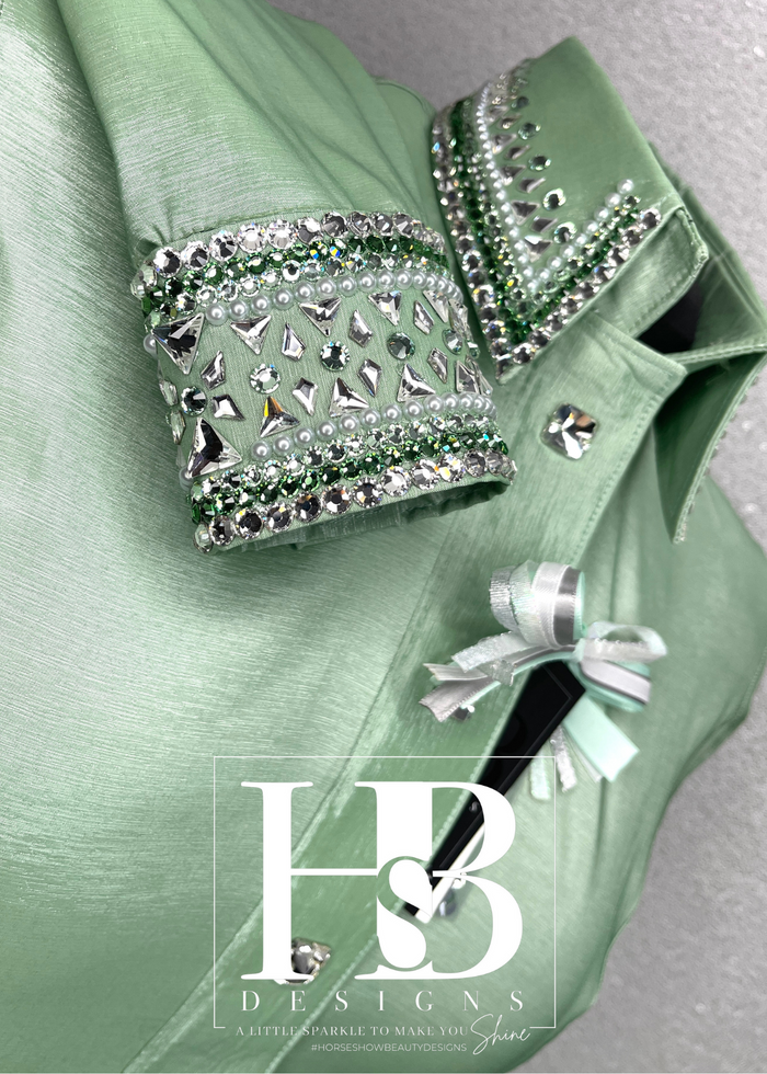 GLITZY Sage/Mint Taffeta Day Shirt