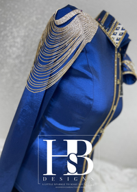 LUXE Navy, Gold & White Taffeta Day Shirt