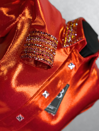 GLITZY Orange Dream Melted Metals Stretch Day Shirt