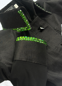 SIMPLY BREEZY Black & Green Stretch Taffeta Day Shirt