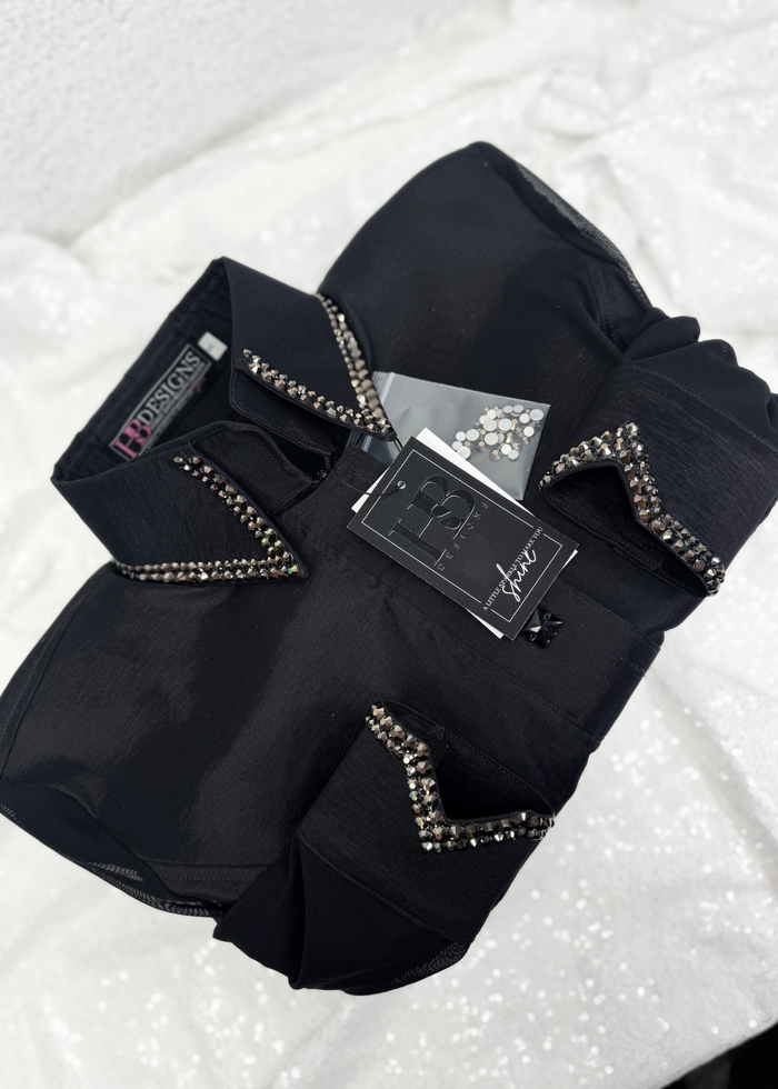 SIMPLY BREEZY Black & Gunmetal Grey Stretch Taffeta Day Shirt