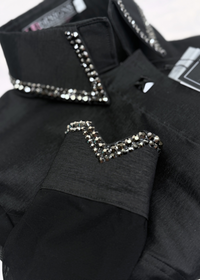 SIMPLY BREEZY Black & Gunmetal Grey Stretch Taffeta Day Shirt