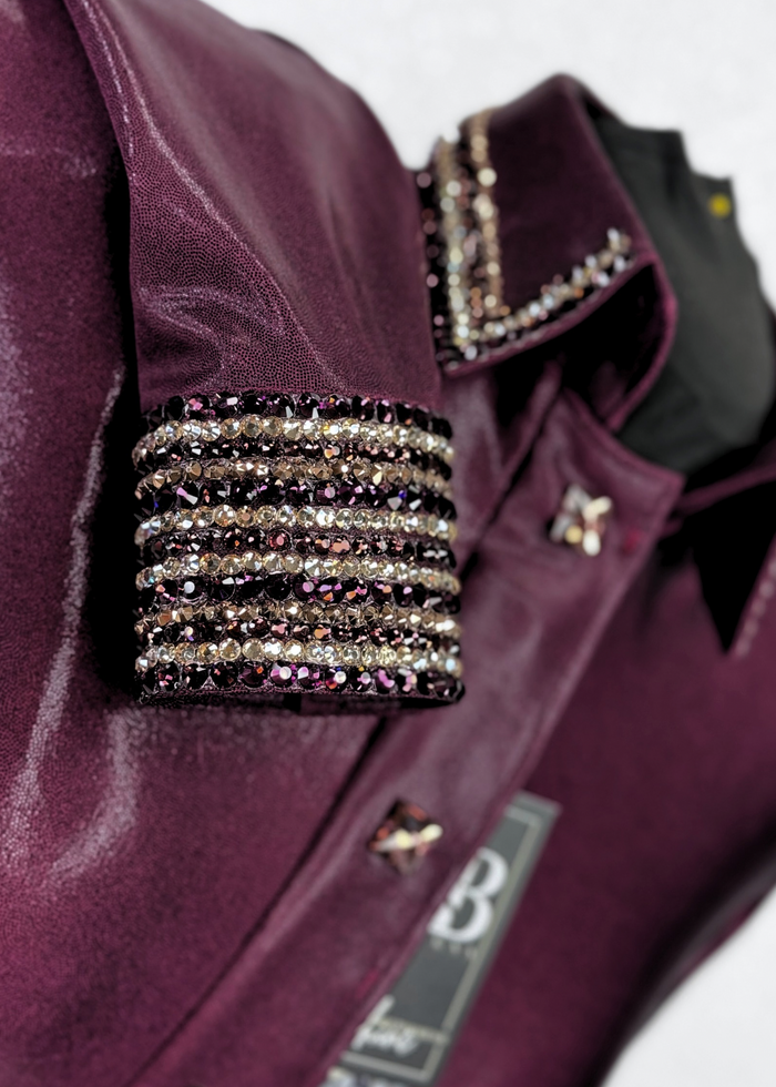 GLITZY Cherry Cola/Dark Burgundy w/ Rose Gold and Champagne Melted Metals Stretch Day Shirt