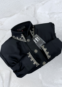 SIMPLY SOUTHWESTERN Black and Silver Day Shirt