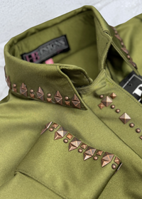 SIMPLY SOUTHWESTERN Olive Spandex Day Shirt