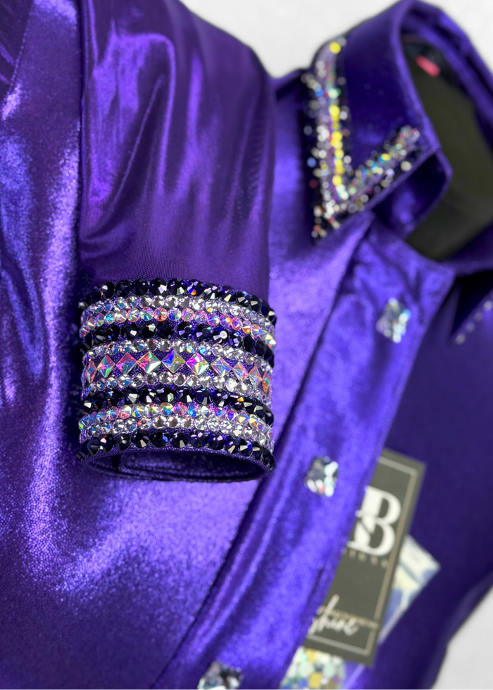 GLITZY BREEZY Royal Purple Melted Metals Stretch Day Shirt