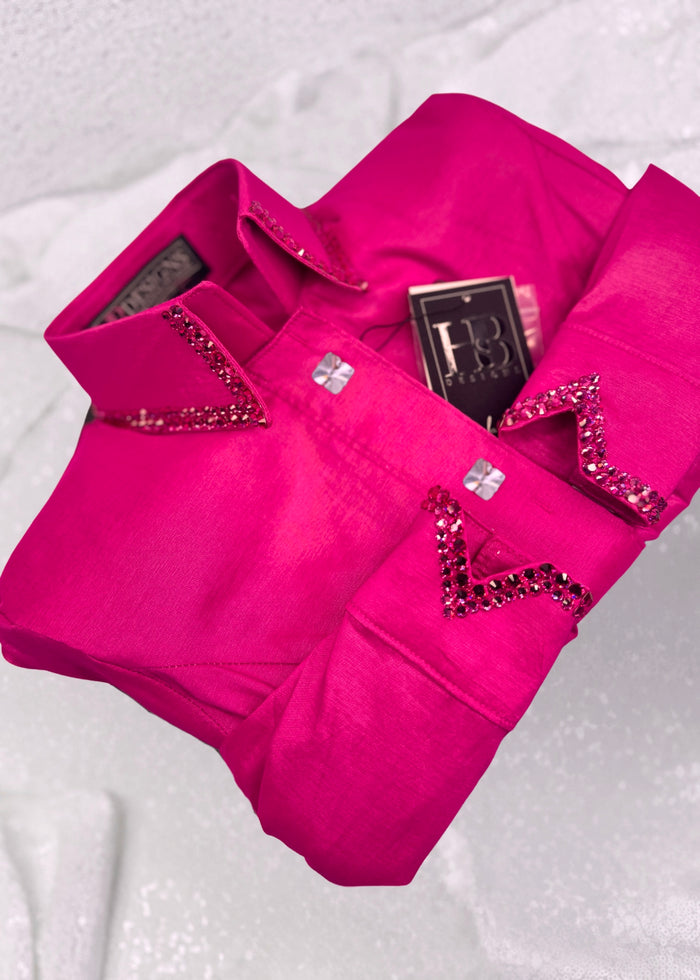 SIMPLY Hot Raspberry Stretch Taffeta Day Shirt