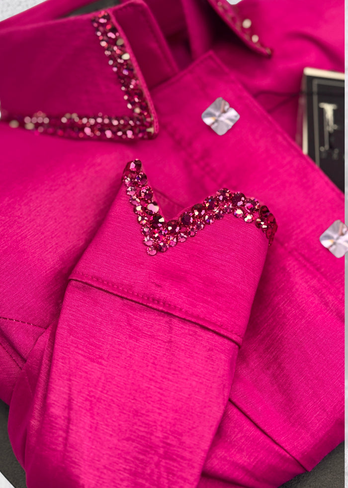 SIMPLY Hot Raspberry Stretch Taffeta Day Shirt