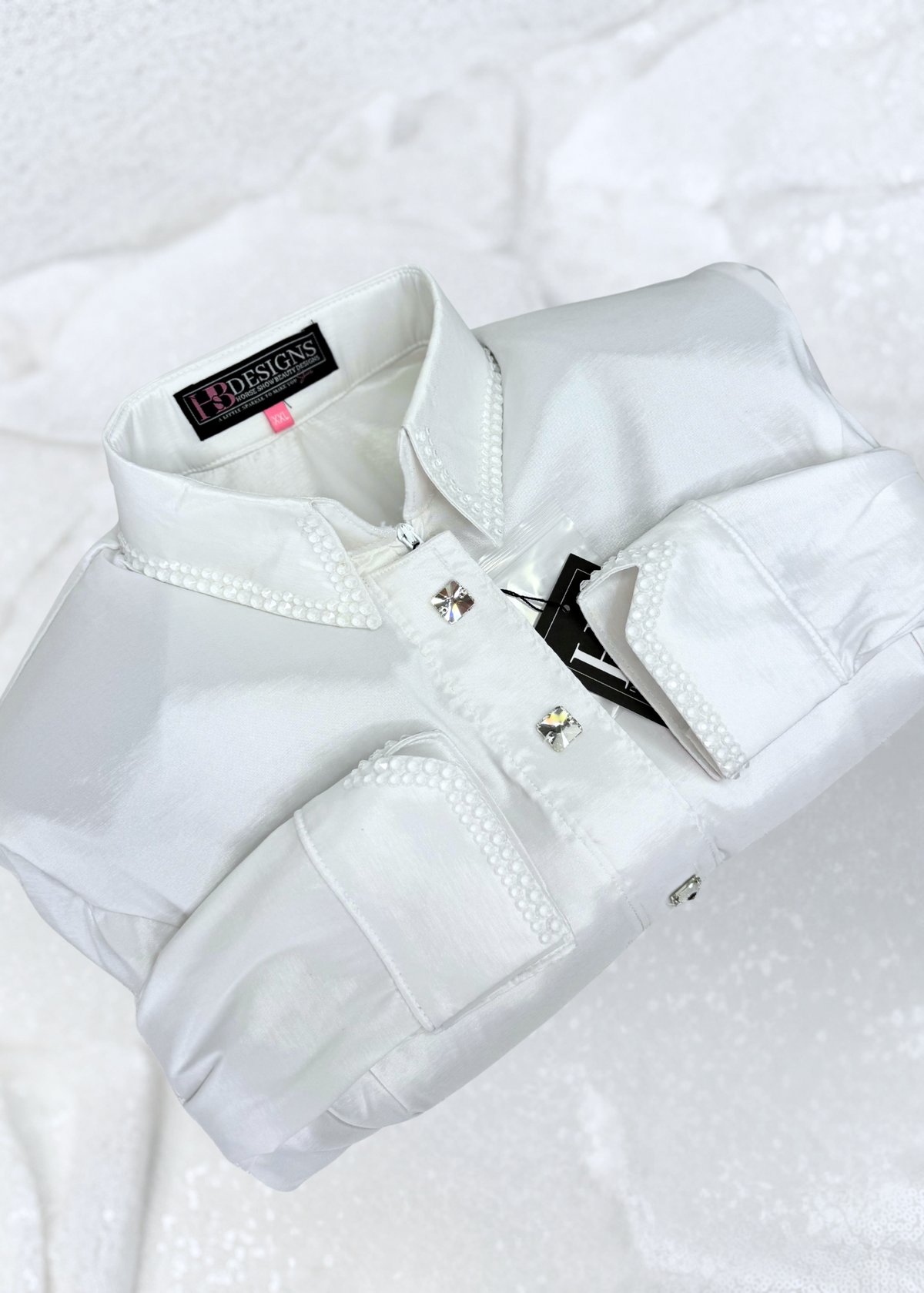 SIMPLY White Stretch Taffeta Day Shirt