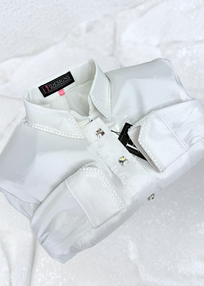 SIMPLY White Stretch Taffeta Day Shirt