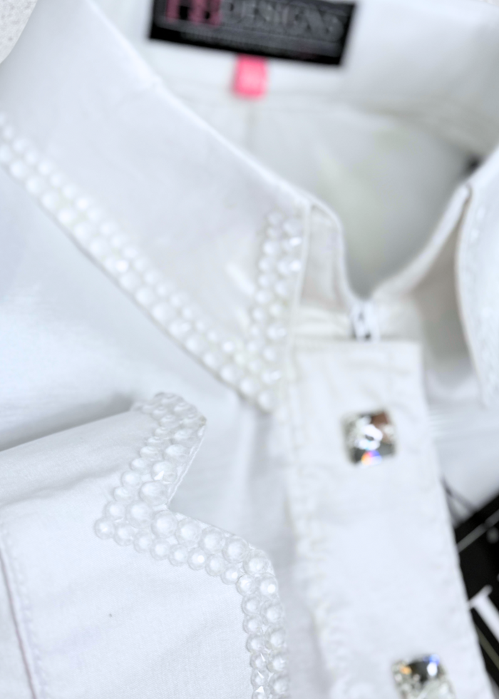 SIMPLY White Stretch Taffeta Day Shirt