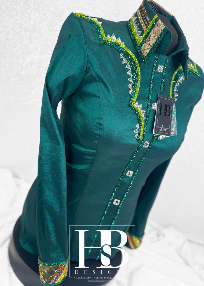 M/L Emerald, Lime, Bronze and Camel Vest Set