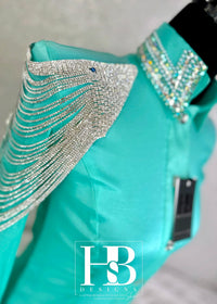 GLITZY Seafoam/Mint Taffeta Day Shirt