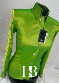 SIMPLY BREEZY Lime Green Taffeta Day Shirt