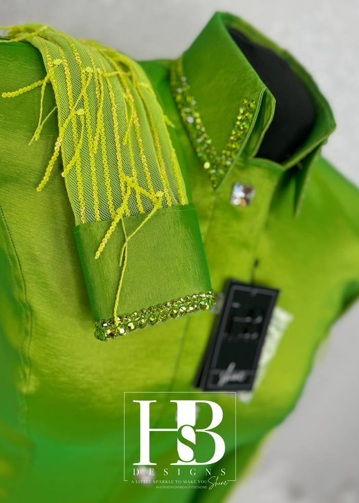 SIMPLY BREEZY Lime Green Taffeta Day Shirt