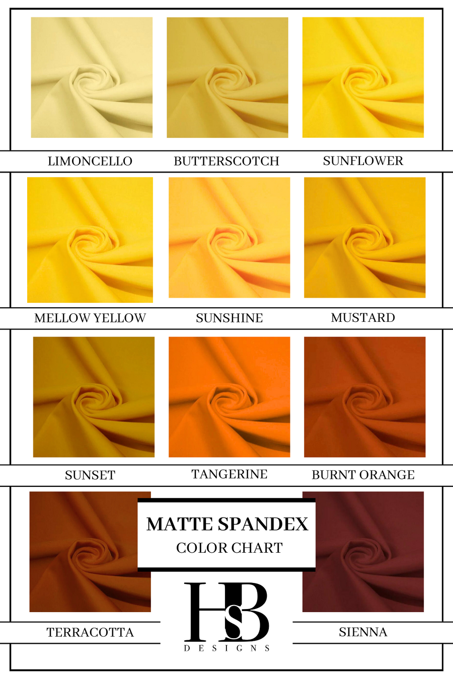 MATTE SPANDEX COLORS
