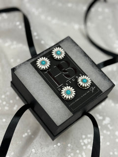 Turquoise Daisy Concho Number Magnets