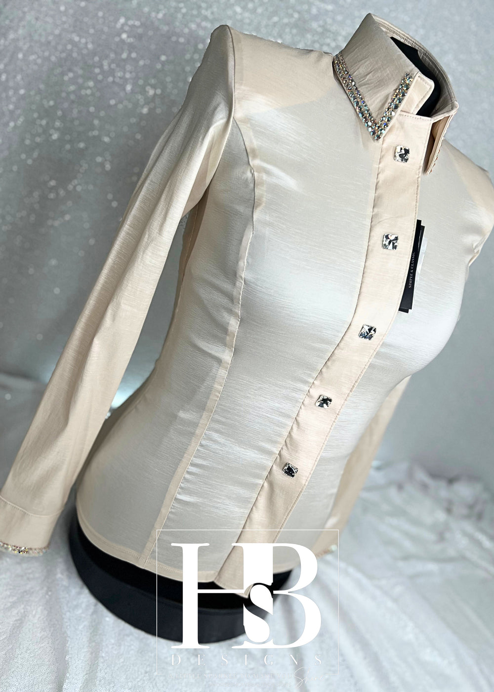 SIMPLY English Cream Stretch Taffeta Day Shirt