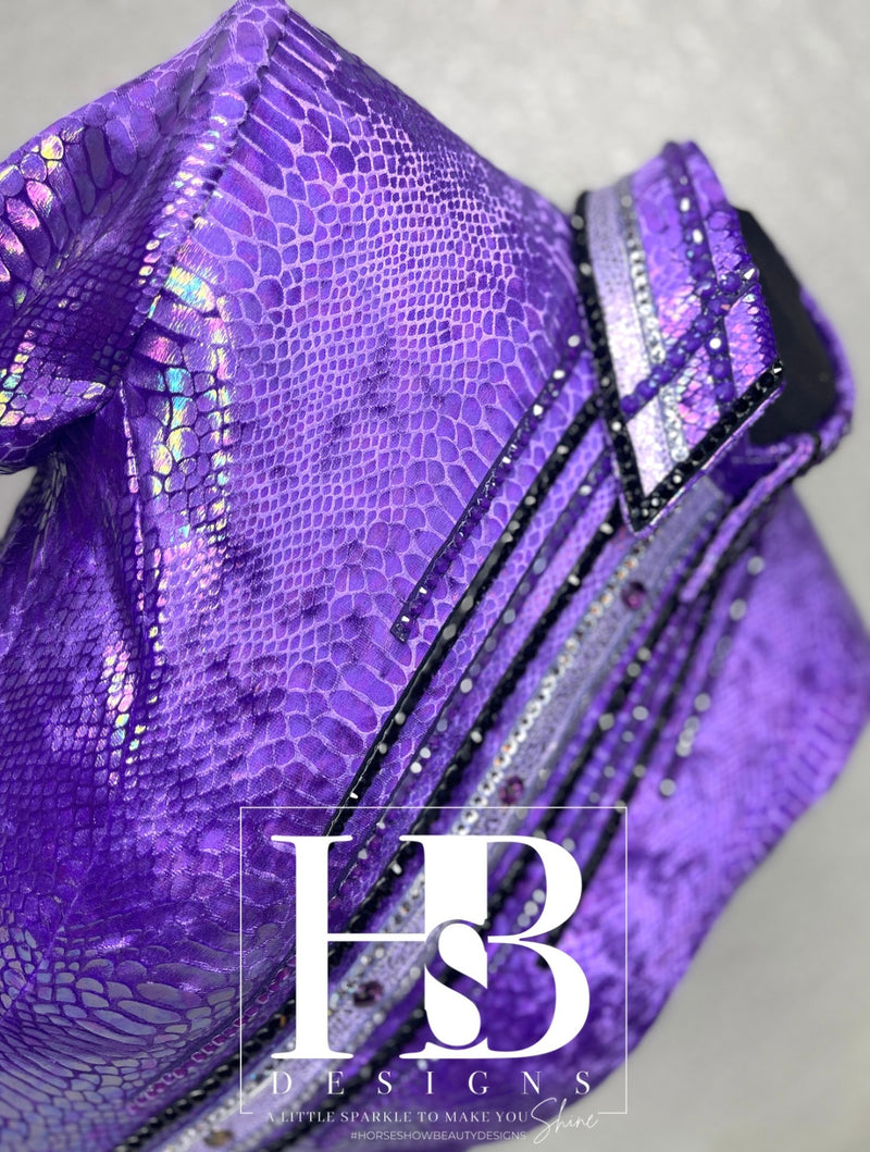 S/M/L Purple Snakeskin Back Zip Day Shirt