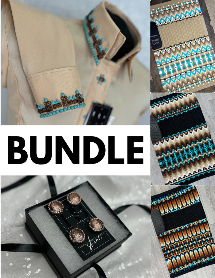 SAND COPPER TURQUOISE SOUTHWESTERN TAFFETA// SIMPLY BUNDLE