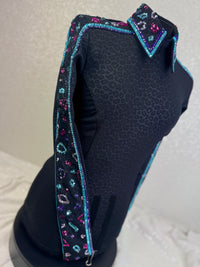 GLAM Black, Purple, Lavender, Fuchsia and Aqua Back Zip Day Shirt