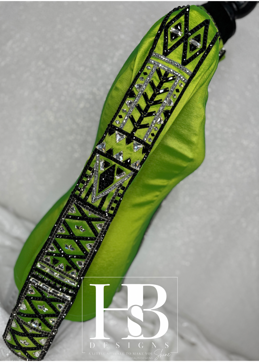 GLAM Lime Green, Black and Grey Taffeta Day Shirt 1313