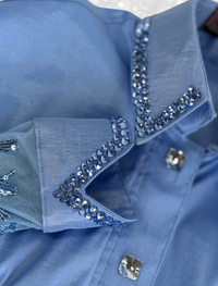 SIMPLY BREEZY Denim Stretch Taffeta Day Shirt 1386