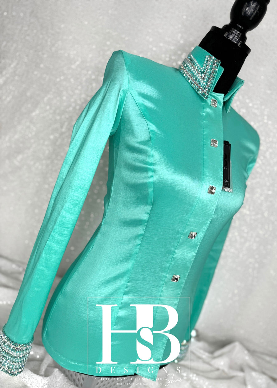 GLITZY Seafoam/Mint Taffeta Day Shirt 1207