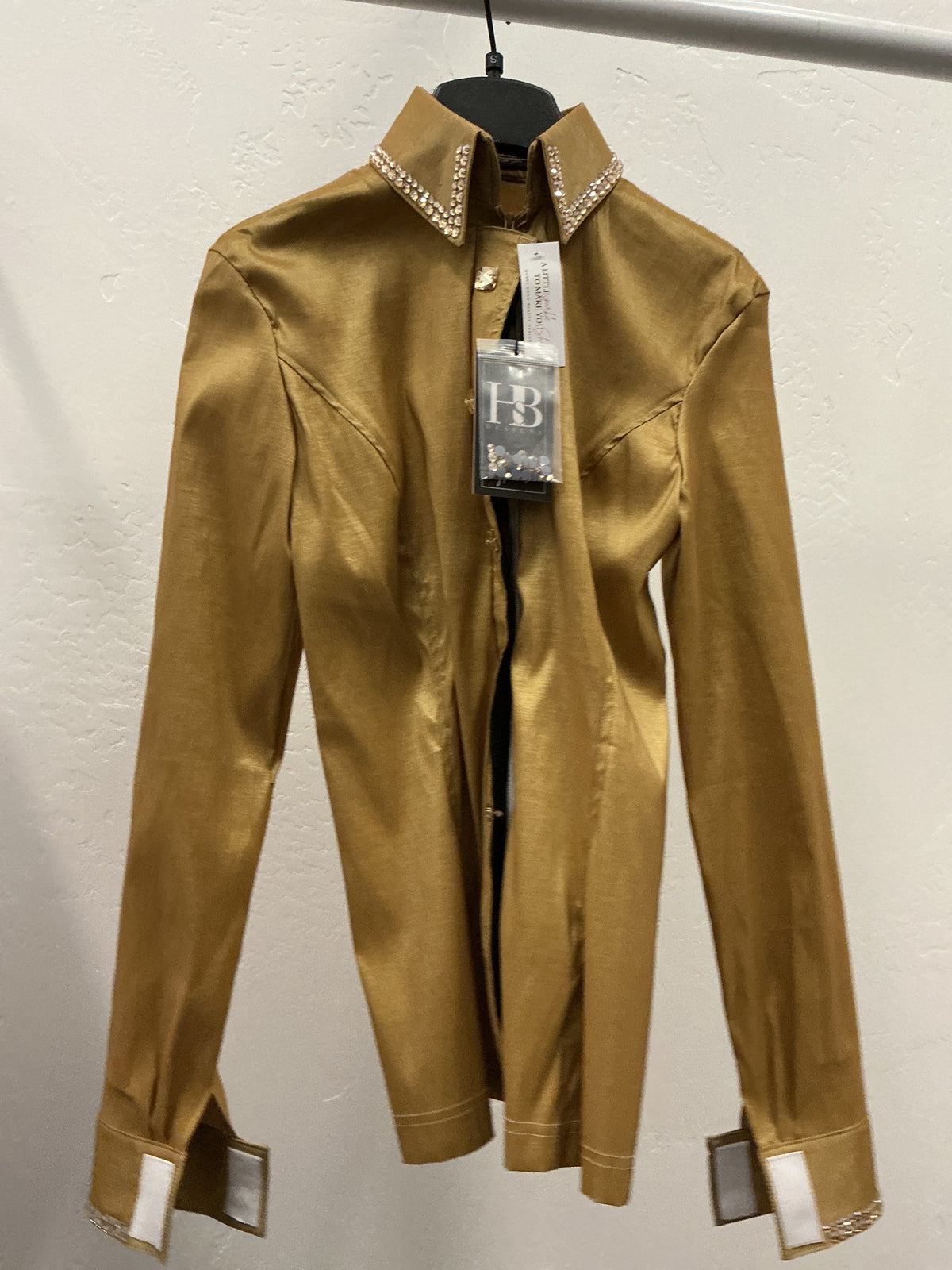 Product photo of SIMPLY Gold Stretch Taffeta Day Shirt — Item 1516