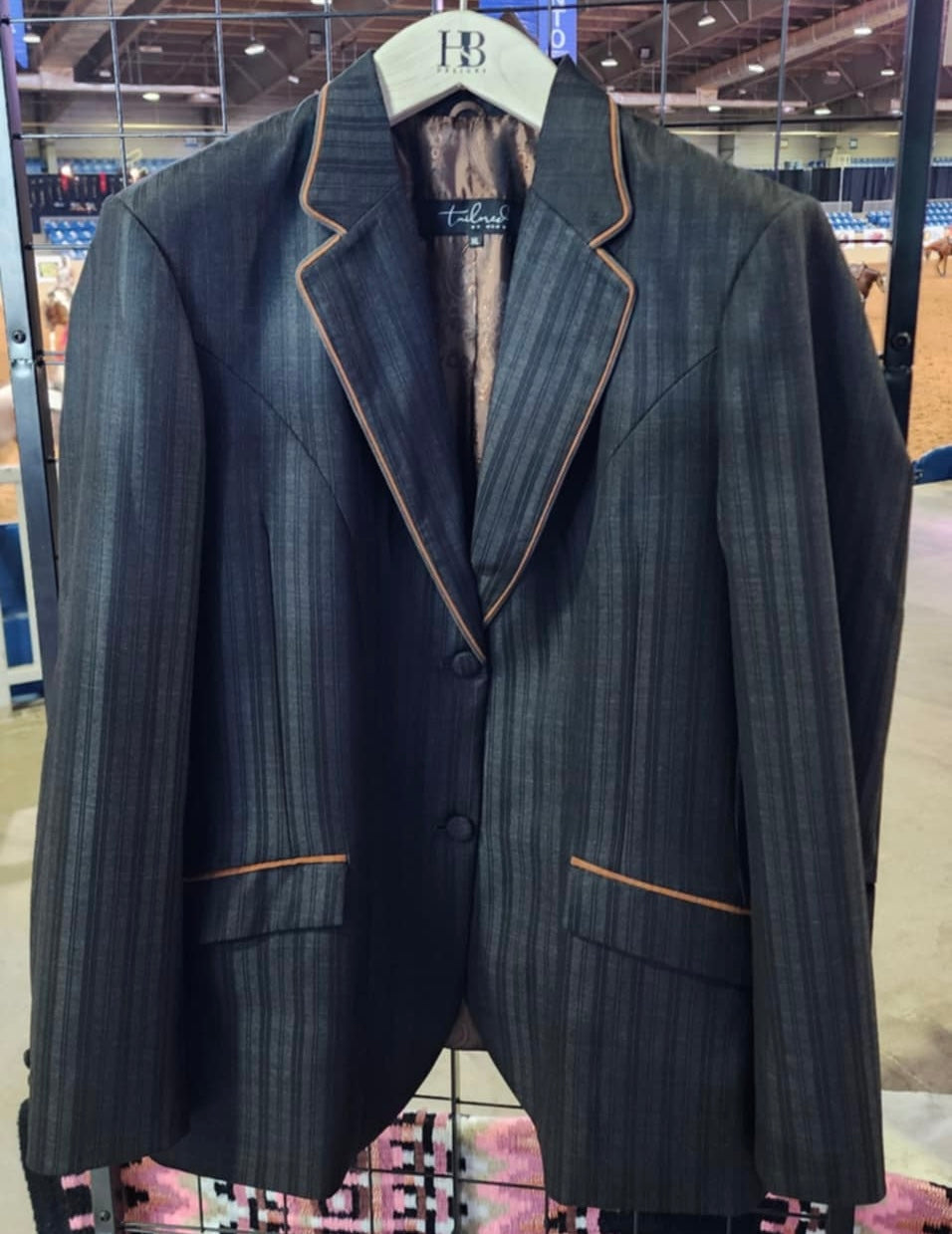 TAILORED Charcoal Grey w/ Subtle Cooper Pinstripe Showmanship Suit #3008