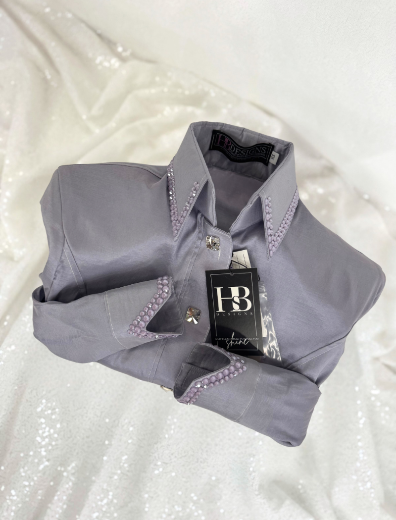 SIMPLY ICEY Lavender Stretch Taffeta Day Shirt 1384