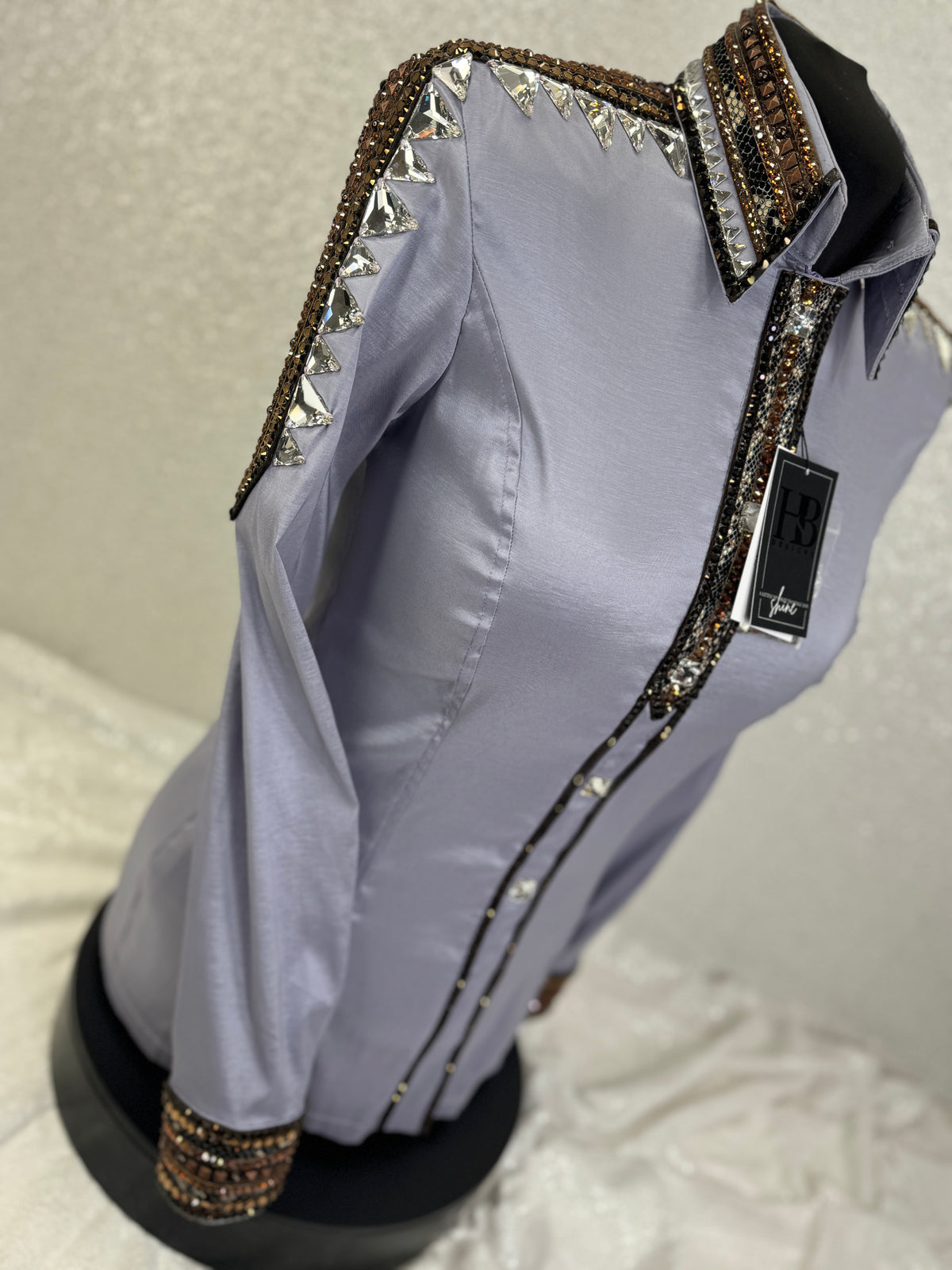 GLAM Icey Lavender w/ Bronze, Brown and Black Taffeta Day Shirt