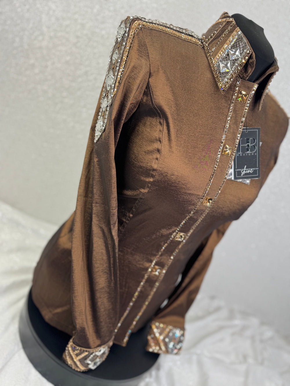 GLAM Brown, Grey and Bronze Stretch Taffeta Day Shirt