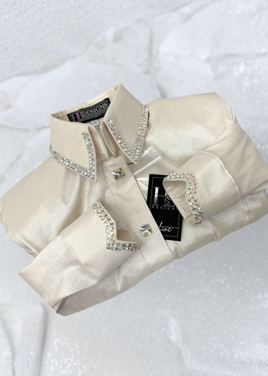 SIMPLY English Cream Stretch Taffeta Day Shirt 1107