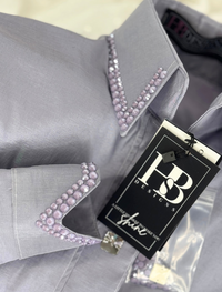 SIMPLY ICEY Lavender Stretch Taffeta Day Shirt 1384