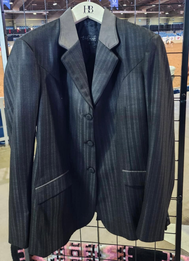 TAILORED Charcoal Grey w/ Subtle Copper Pinstripe Hunt Coat #1019