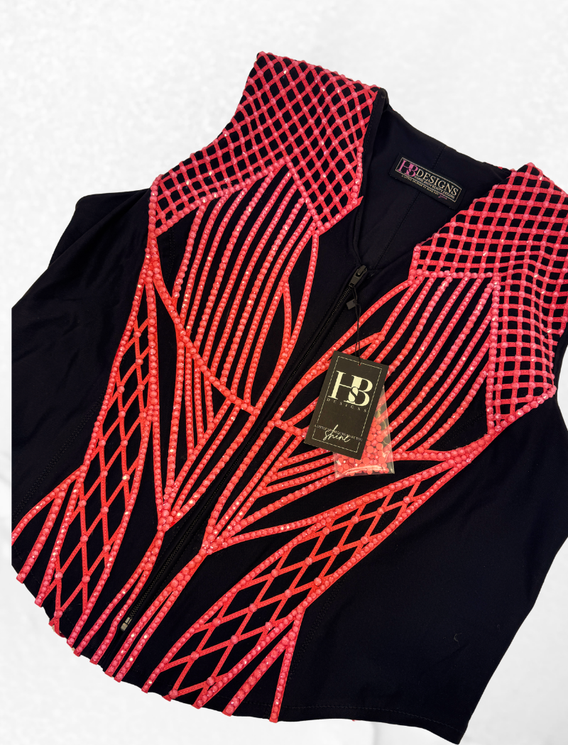 XXL+ Coral and Black Vest 1007