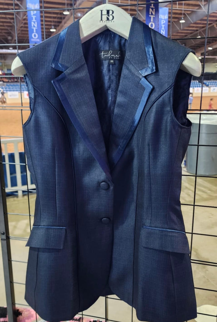 TAILORED Luster Denim Navy Halter/Longe Line Vest #2005