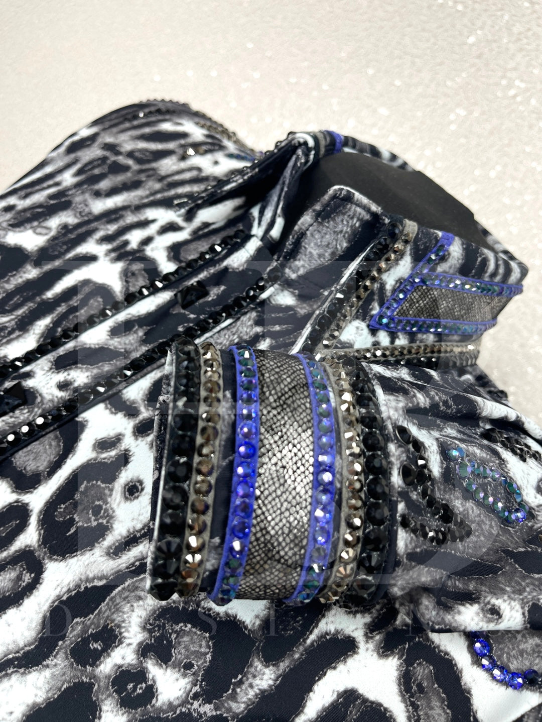 GLAM Purple/Blue Leopard Stretch Spandex Shirt