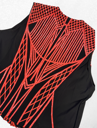 XXL+ Coral and Black Vest 1007