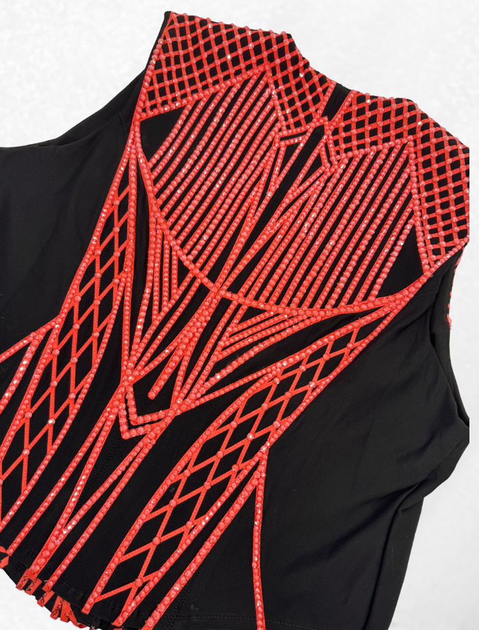 XXL+ Coral and Black Vest 1007